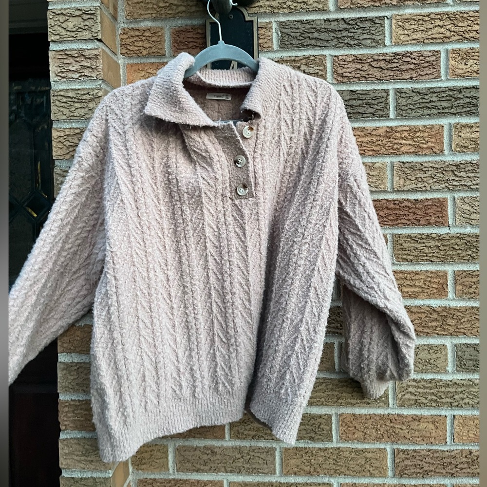 Brown sweater with button details